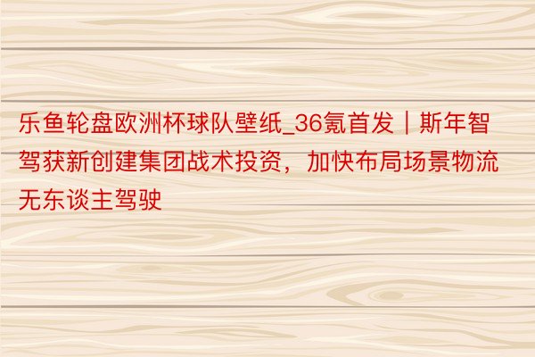 乐鱼轮盘欧洲杯球队壁纸_36氪首发｜斯年智驾获新创建集团战术投资，加快布局场景物流无东谈主驾驶