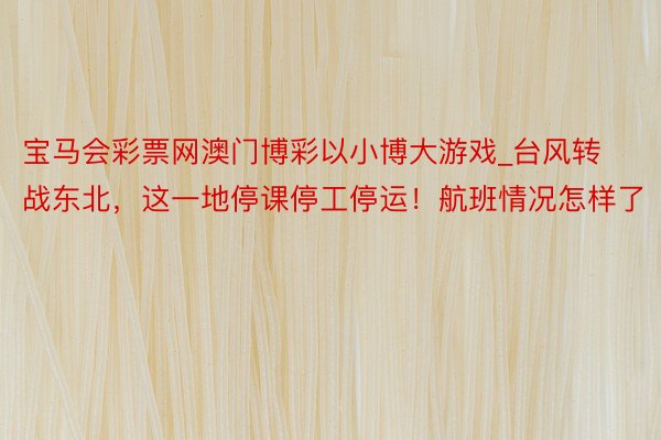 宝马会彩票网澳门博彩以小博大游戏_台风转战东北，这一地停课停工停运！航班情况怎样了