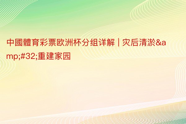 中國體育彩票欧洲杯分组详解 | 灾后清淤&#32;重建家园