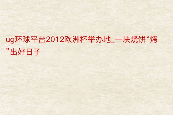 ug环球平台2012欧洲杯举办地_一块烧饼“烤”出好日子